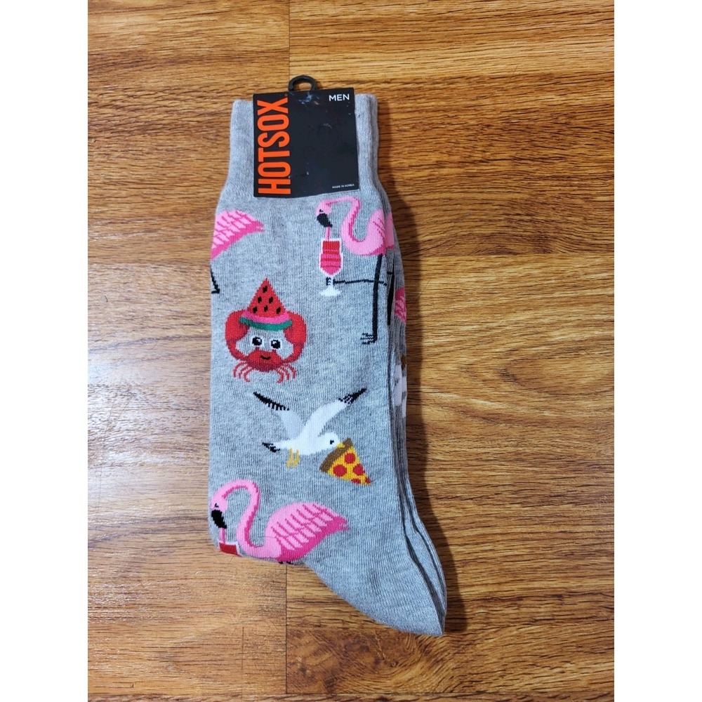NWT Hot Sox Mens‎ Crab Seagull Flamingo Socks